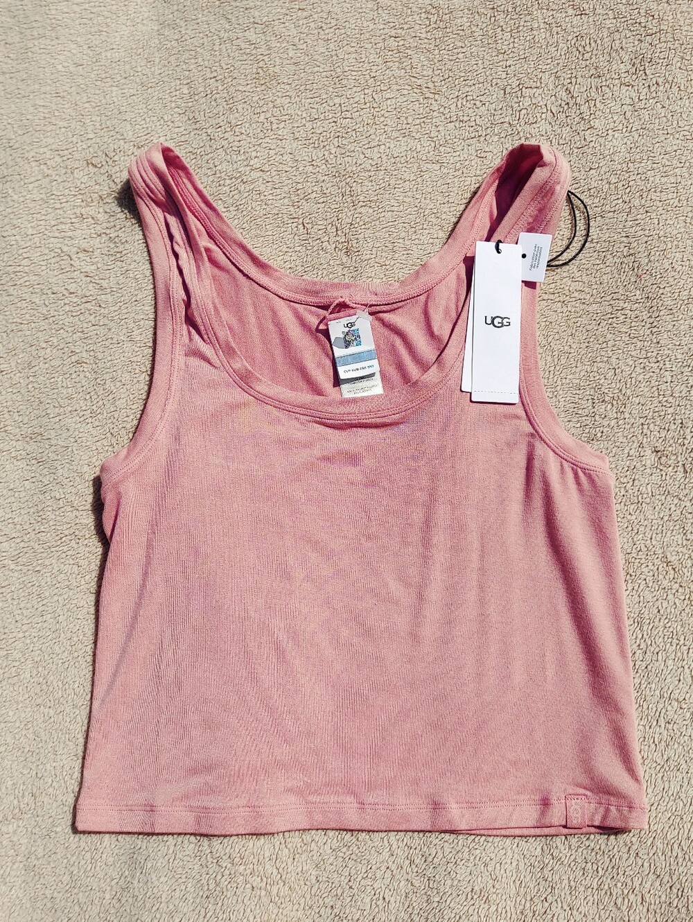 UGG Adrienne Women's Blush Pink Cropped Tank Top Women's Size Small NWT Preppy